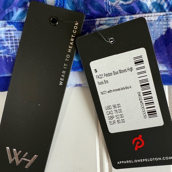 Peloton Blue Moves High Neck Sports Bra Women Small NEW. 1246 - Picture 4 of 4